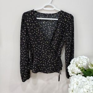Beatiful Floral Print Peplum Top